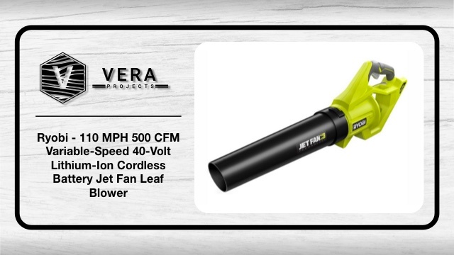 Ryobi – 110 MPH 500 CFM Variable-Speed 40-Volt Lithium-Ion Jet Fan Leaf Blower