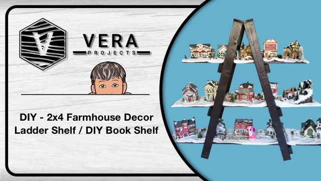DIY – 2×4 Farmhouse Decor Ladder Shelf / DIY Book Shelf