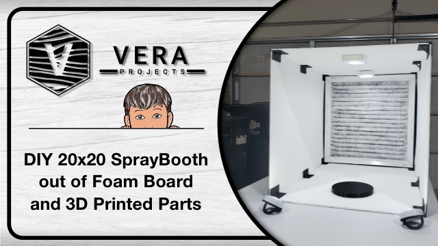 DIY 20×20 Spray Booth with Ventilation out of Foam Board and 3D Printed Parts