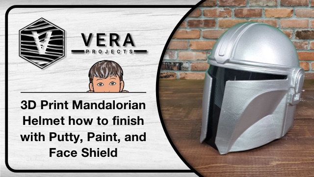 3D Print Mandalorian Helmet how to finish with Putty, Paint, and Face Shield