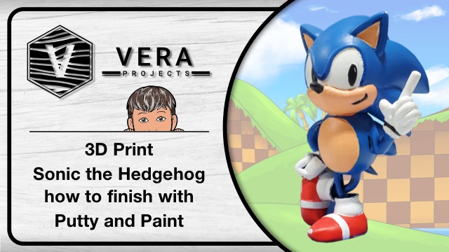 3D Print Sonic the Hedgehog how to finish with Putty and Paint