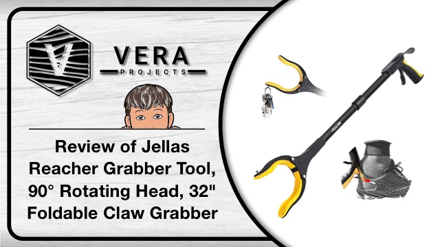 Review of Jellas Reacher Grabber Tool, 90° Rotating Head, 32″ Foldable Claw Grabber