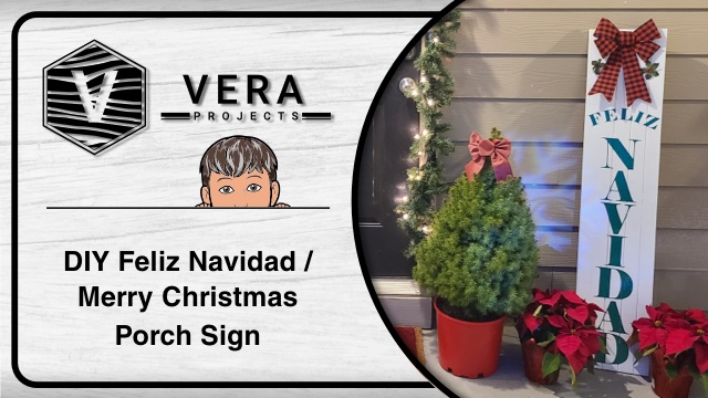 DIY Feliz Navidad Porch Sign / Merry Christmas Porch Sign – Hand Painted with Letter from Cricut Cutter