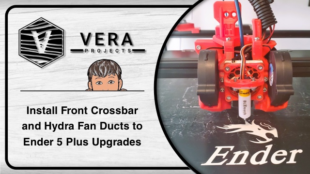 Install Front Crossbar and Hydra Fan Ducts to Ender 5 Plus Upgrades