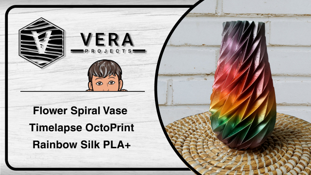 Flower Spiral Vase Timelapse OctoPrint – Rainbow Silk PLA+